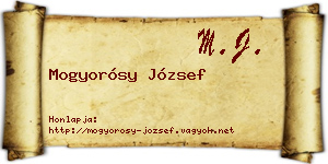 Mogyorósy József névjegykártya