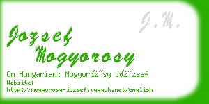 jozsef mogyorosy business card